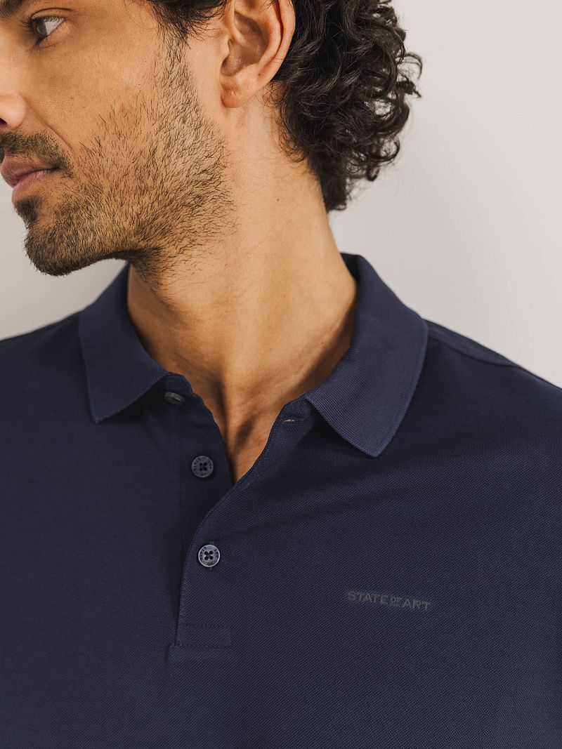 State of Art Poloshirt Mercerized Piqué Navy