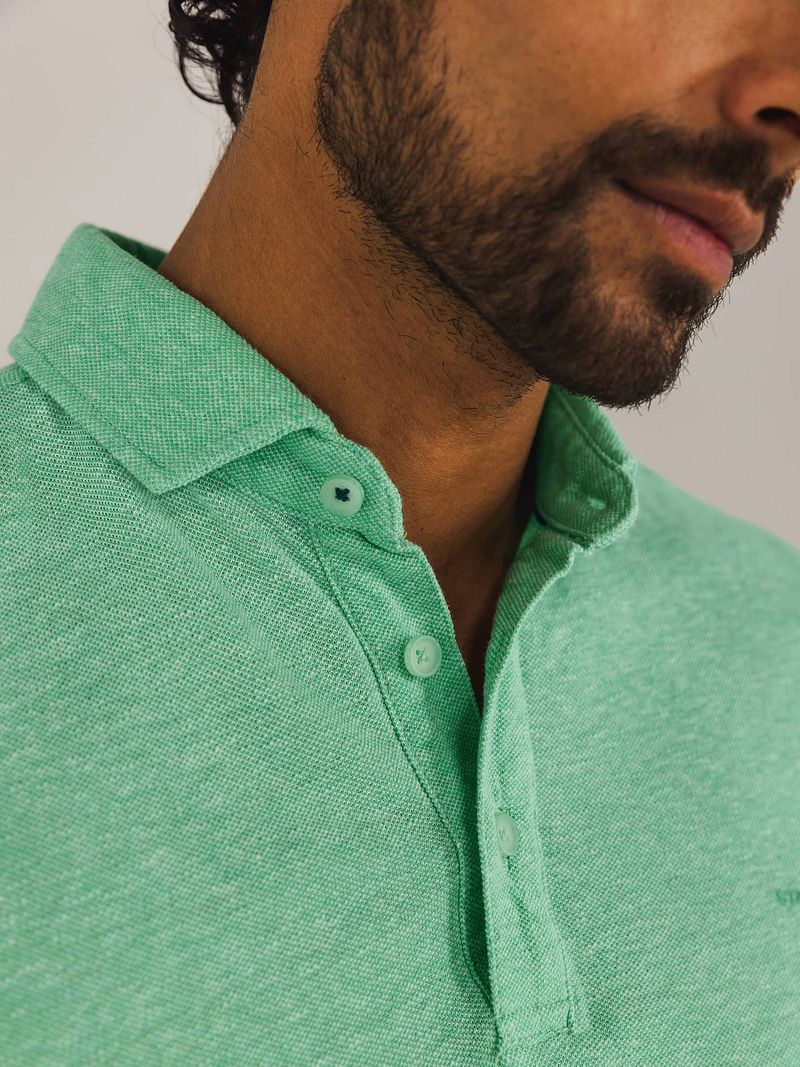 State of Art Poloshirt Piqué Melange Groen