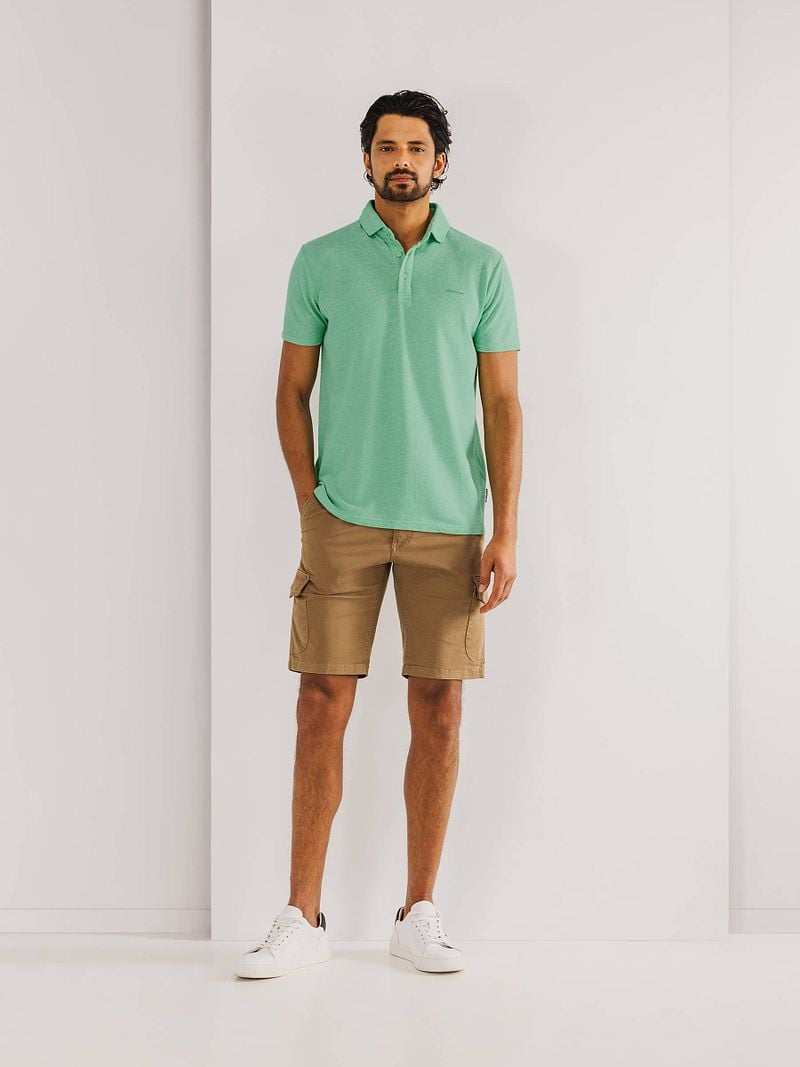 State of Art Poloshirt Piqué Melange Grün - Größe L günstig online kaufen