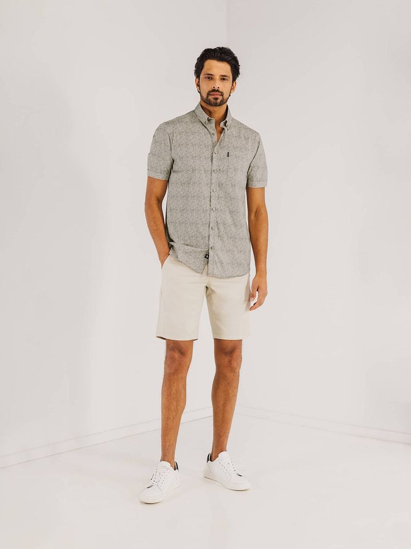 State Of Art Short Sleeve Hemd Leafs Beige - Größe M günstig online kaufen