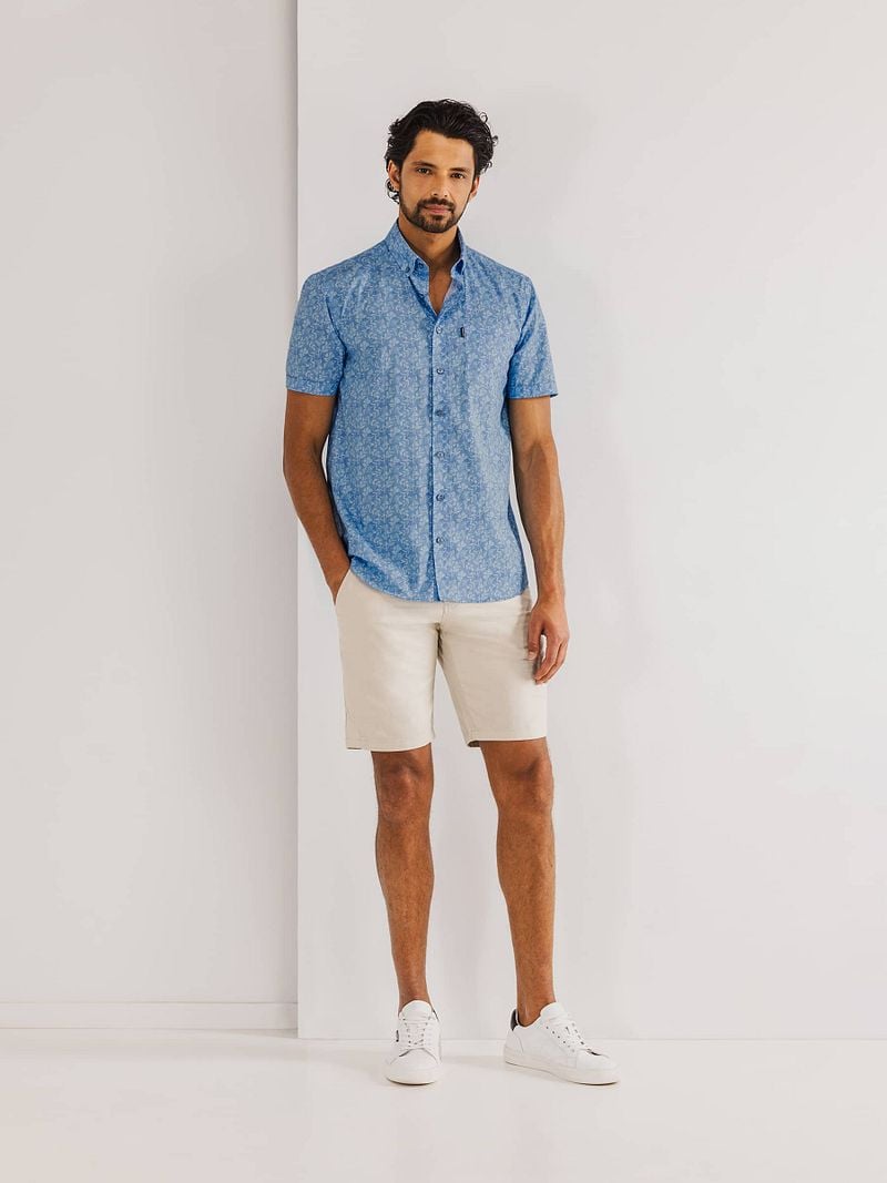 State Of Art Short Sleeve Hemd Leafs Blau - Größe XXL günstig online kaufen
