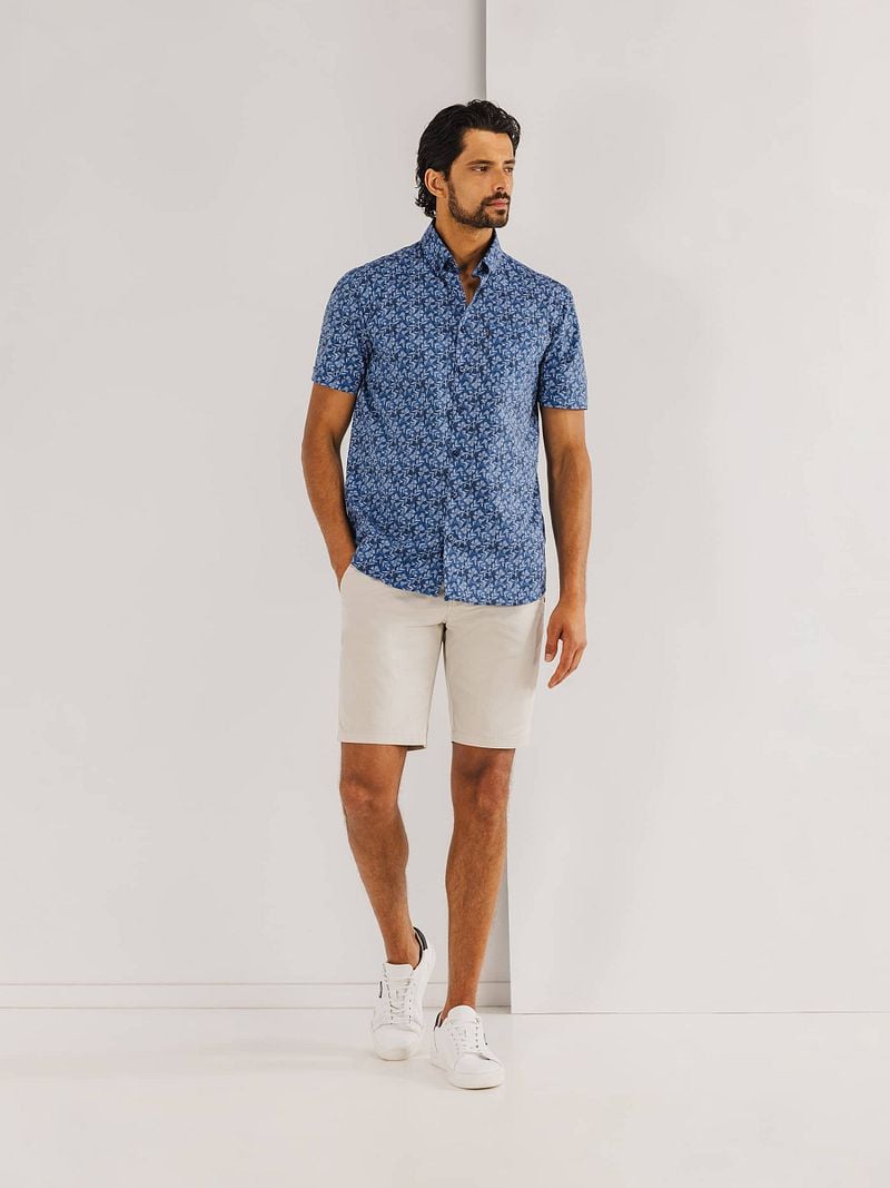 State Of Art Short Sleeve Hemd Leafs Navy - Größe 3XL günstig online kaufen