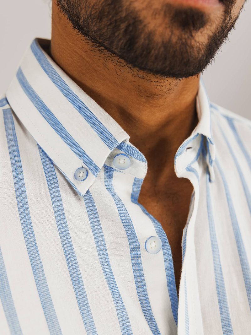 State of Art Short Sleeve Overhemd Stripes Lichtblauw