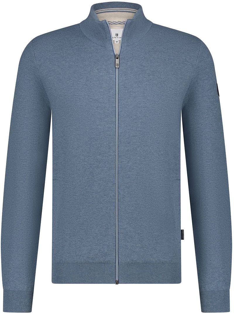 State Of Art Strickjacke Baumwolle Blau - Größe M günstig online kaufen