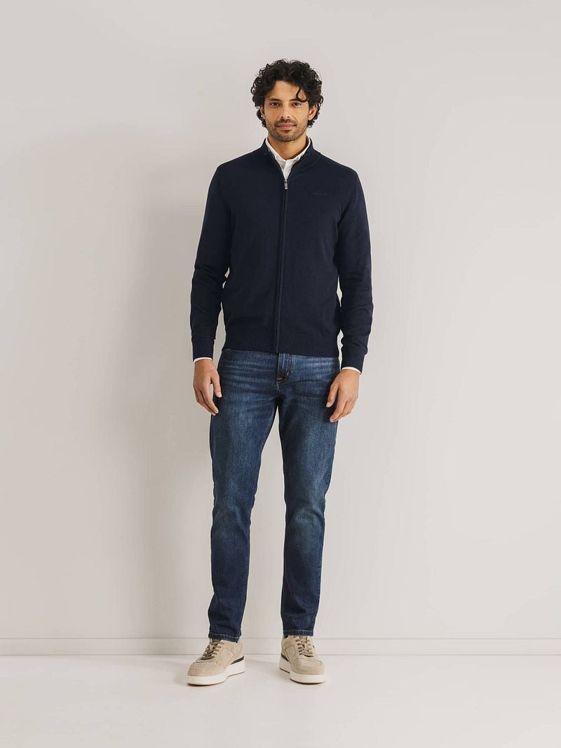 State Of Art Strickjacke Plain Navy - Größe 4XL günstig online kaufen