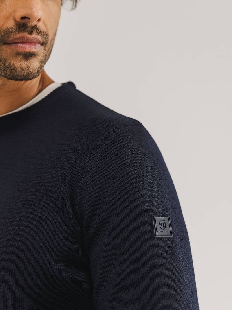 State of Art Trui Wol Blend Navy