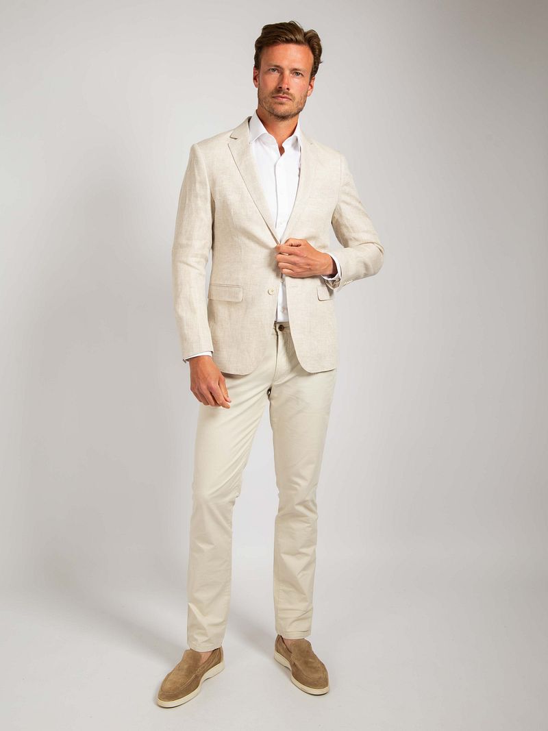 Suitable Blazer Leinen Herringbone Ecru - Größe 48 günstig online kaufen