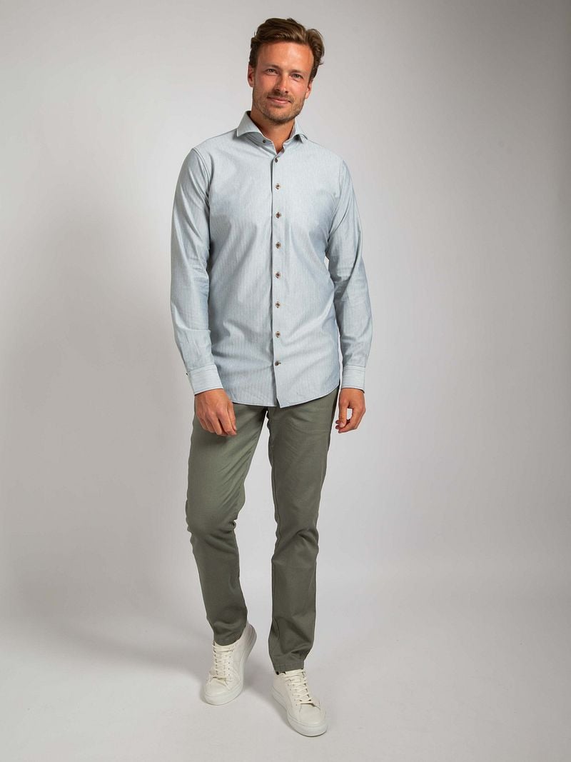 Suitable Herringbone Hemd Grün - Größe 39 günstig online kaufen