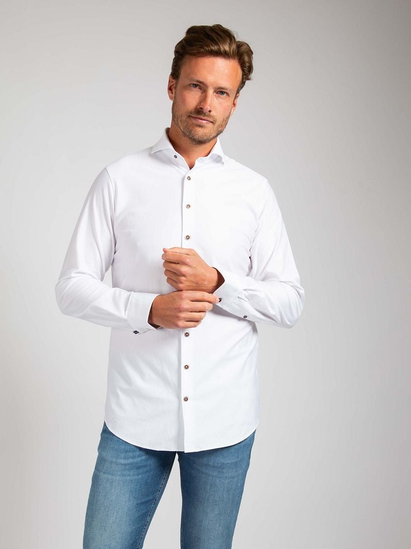 Suitable Herringbone Hemd Weiß - Größe 43 günstig online kaufen