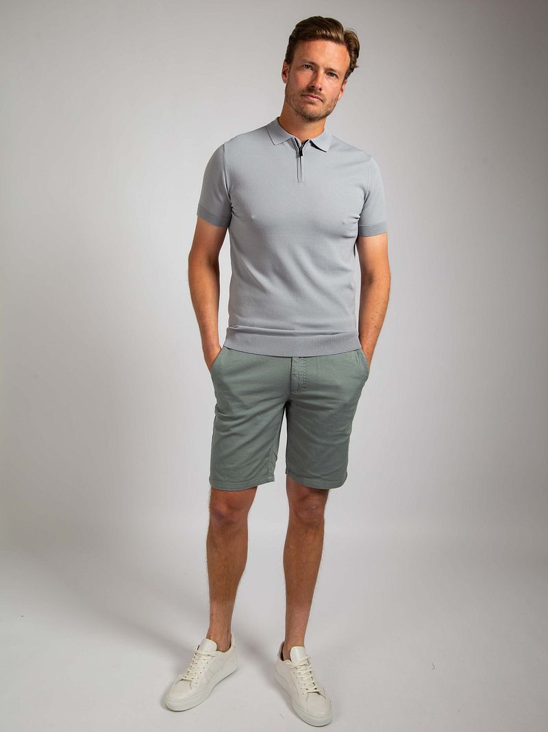 Suitable Knitted Half Zip Poloshirt Dusty Grey - Größe XXL günstig online kaufen