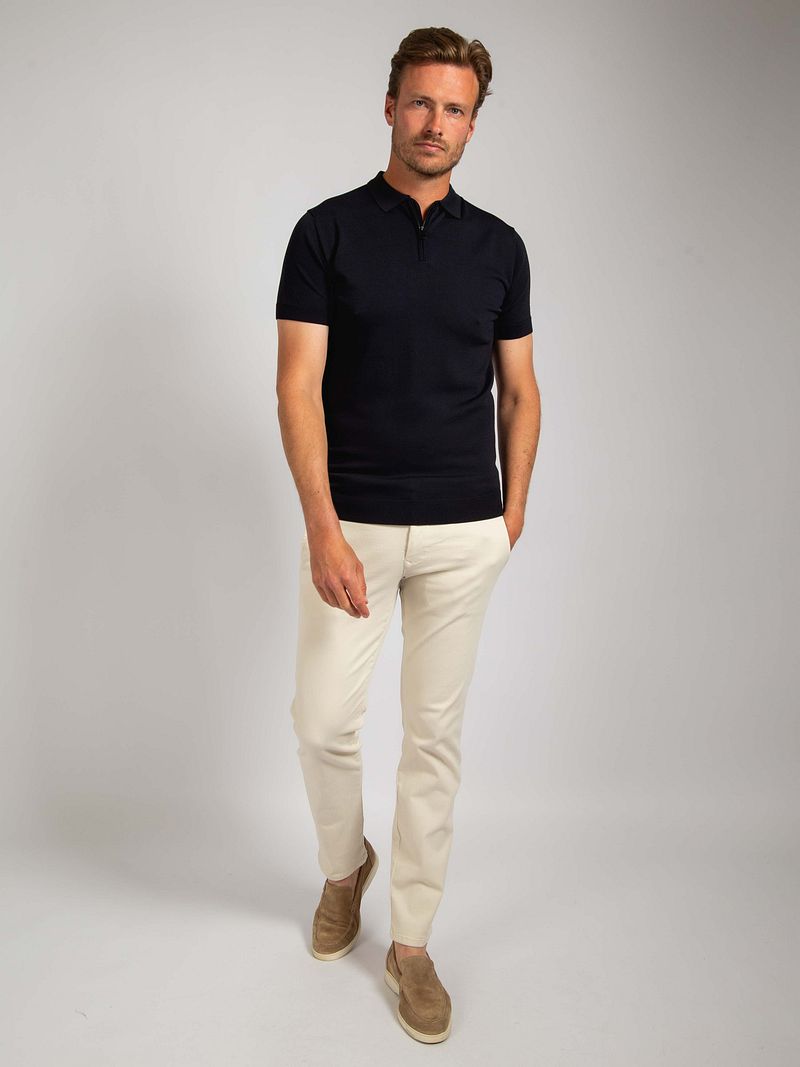 Suitable Knitted Half Zip Poloshirt Navy - Größe XL günstig online kaufen