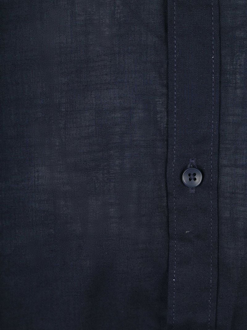 Suitable Korte Mouwen Overhemd Cotton Slub Navy