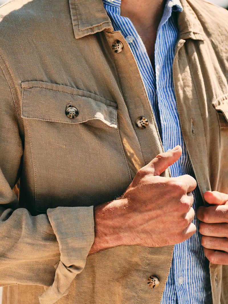 Suitable Linnen Overshirt Beige