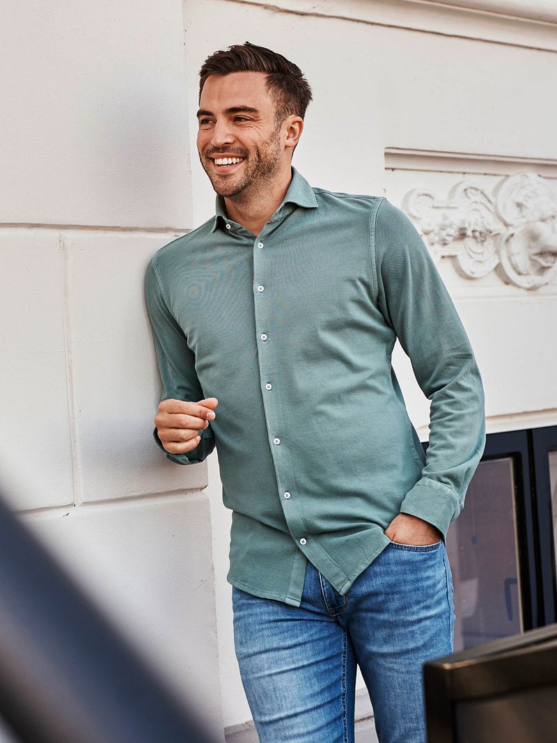 Suitable Piqué Hemd Grün - Größe L günstig online kaufen