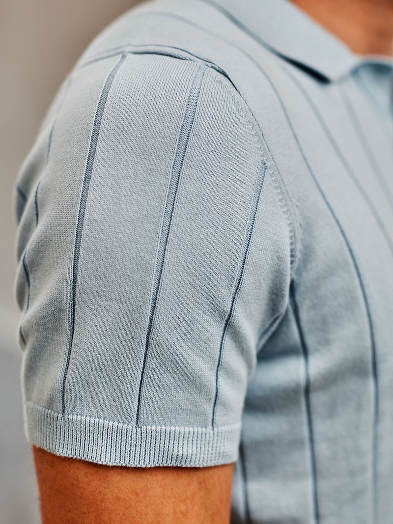 Suitable Respect Polo Drop Needle Lichtblauw