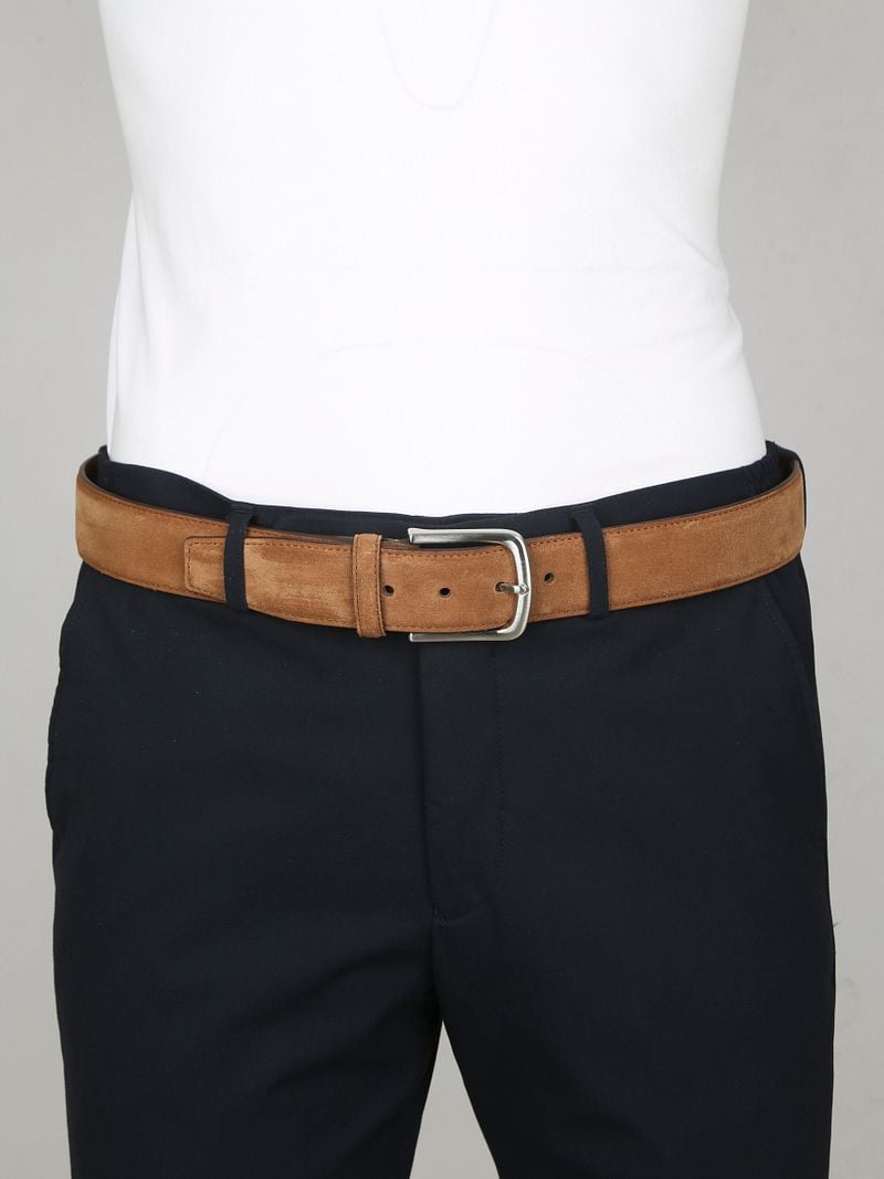 Suitable Riem Suède Leer Cognac