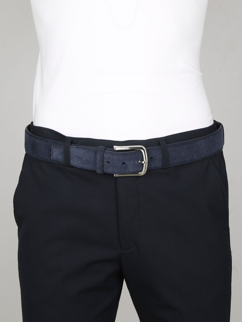 Suitable Riem Suède Leer Navy