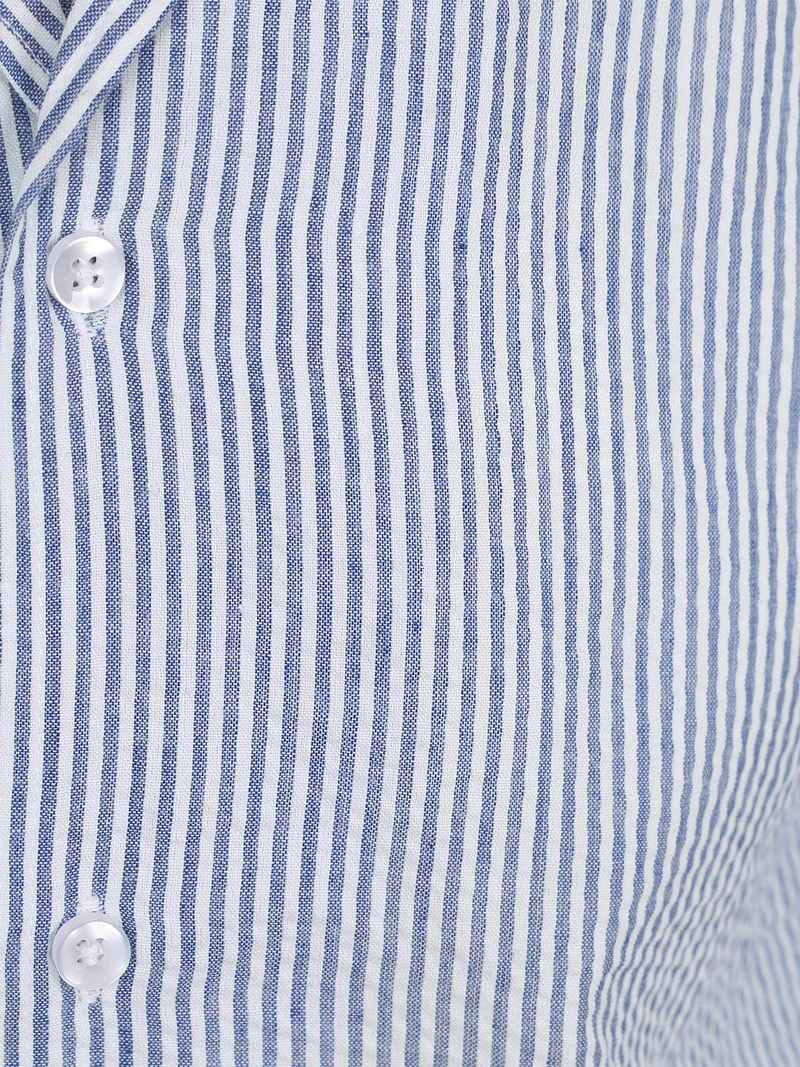 Suitable Short Sleeve Hemd Stripe Seersucker Hellblau - Größe XL günstig online kaufen