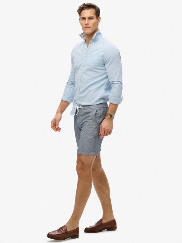 Superdry Short Linen Merchant navy Stripe