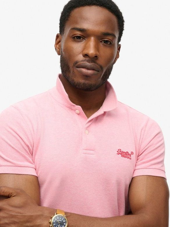 Superdry Classic Poloshirt Melange Roze
