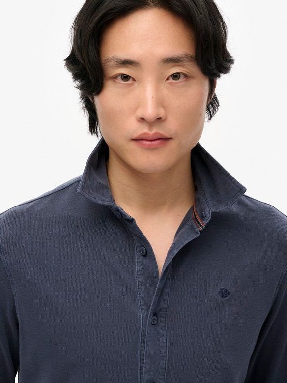 Superdry Overhemd Vintage Destroy Pique Sailing Navy