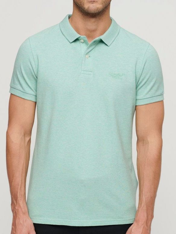 Superdry Piqué Poloshirt Melange Lichtgroen