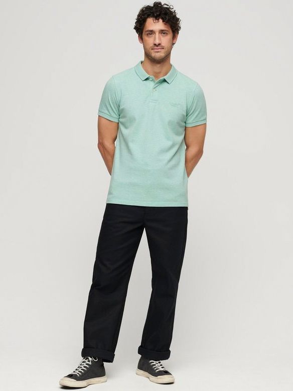 Superdry Piqué Poloshirt Melange Lichtgroen