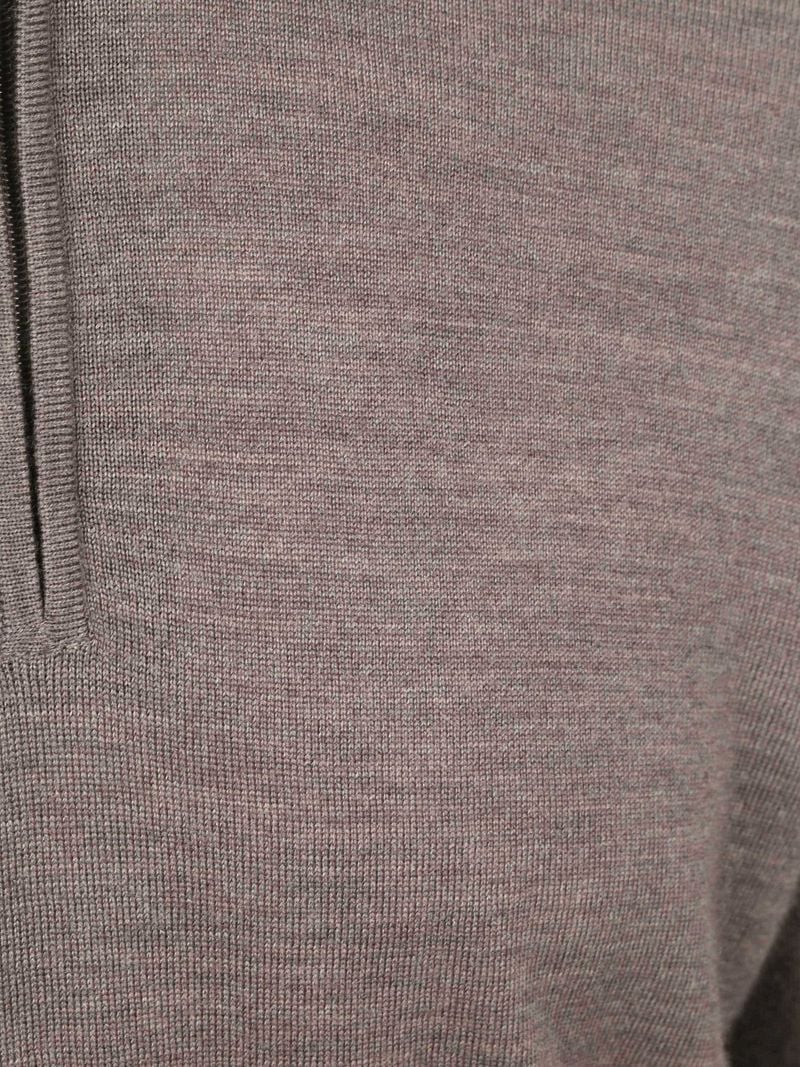 Profuomo Half Zip Pullover Merinowolle Taupe - Größe XXL günstig online kaufen