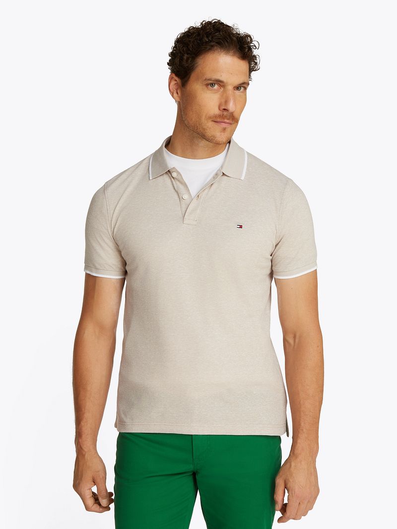 Tommy Hilfiger Linen Piqué Poloshirt Beige