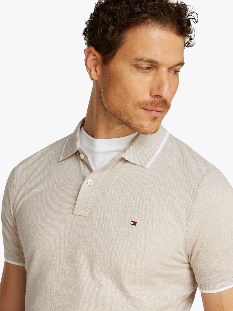 Tommy Hilfiger Linen Piqué Poloshirt Beige