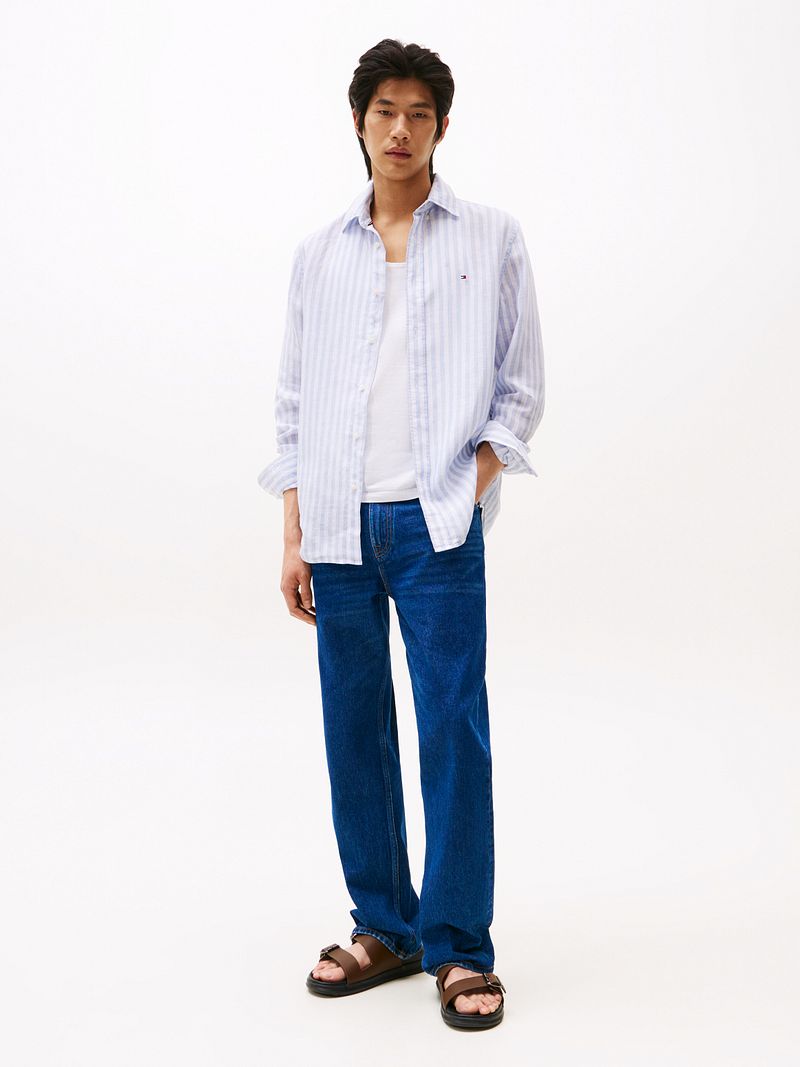 Tommy Hilfiger Overhemd Linnen Licht Blauw