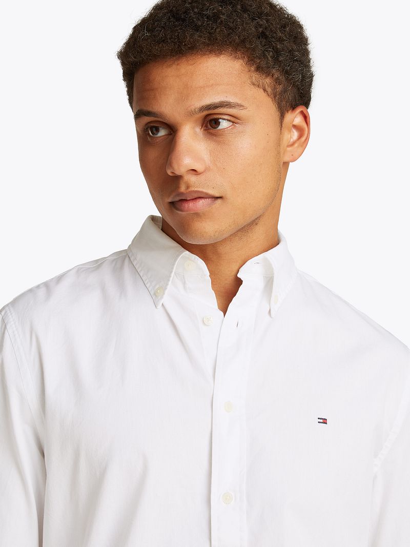 Tommy Hilfiger Poplin Overhemd Flex Wit