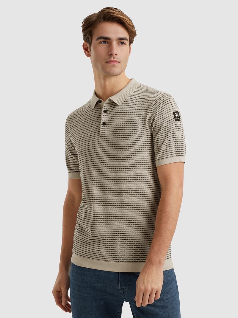 Vanguard Knitted Poloshirt Druck Beige - Größe 3XL günstig online kaufen