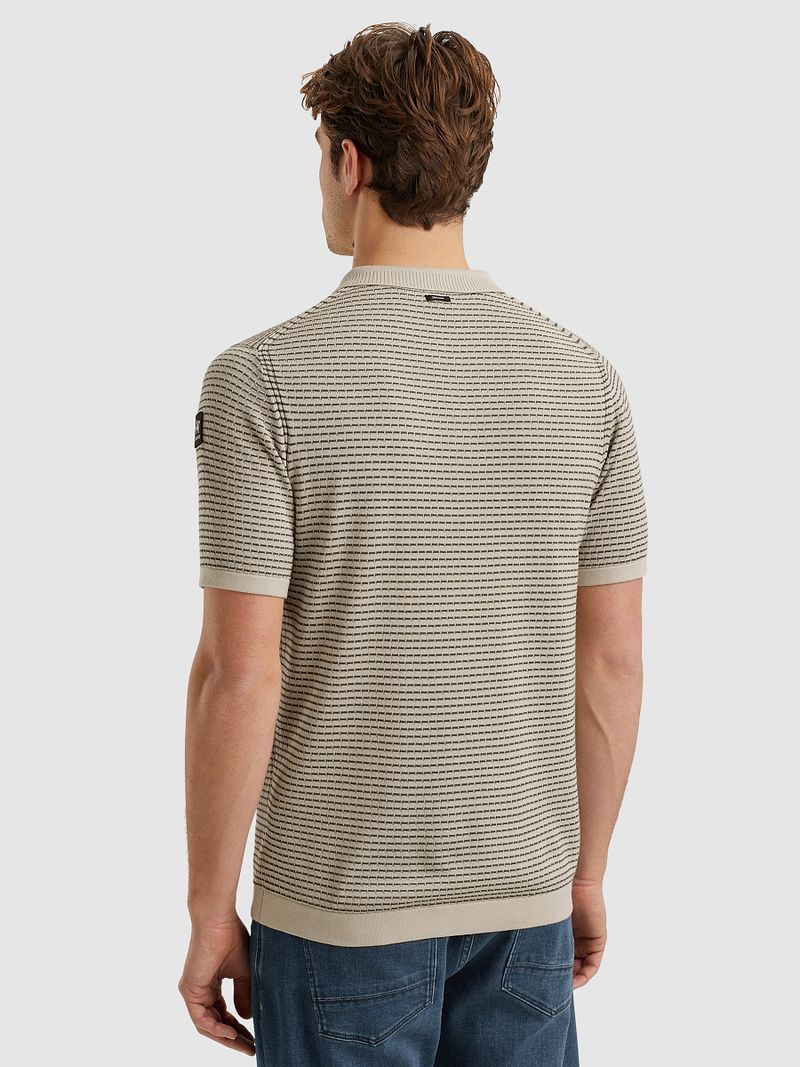 Vanguard Knitted Poloshirt Print Beige