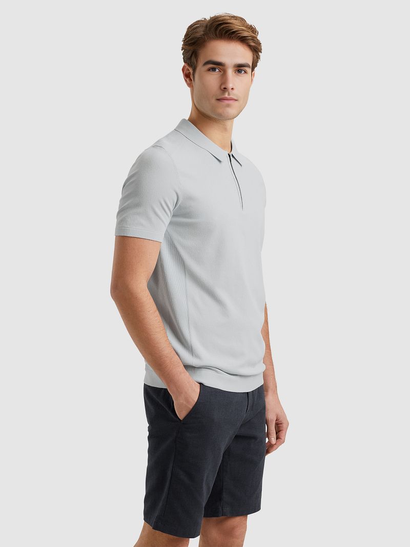 Vanguard Poloshirt Half-Zip Lichtblauw