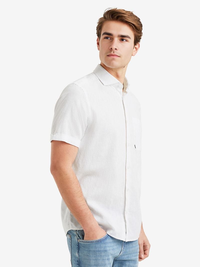 Vanguard Short Sleeve Hemd Leinen Blend Weiß - Größe L günstig online kaufen