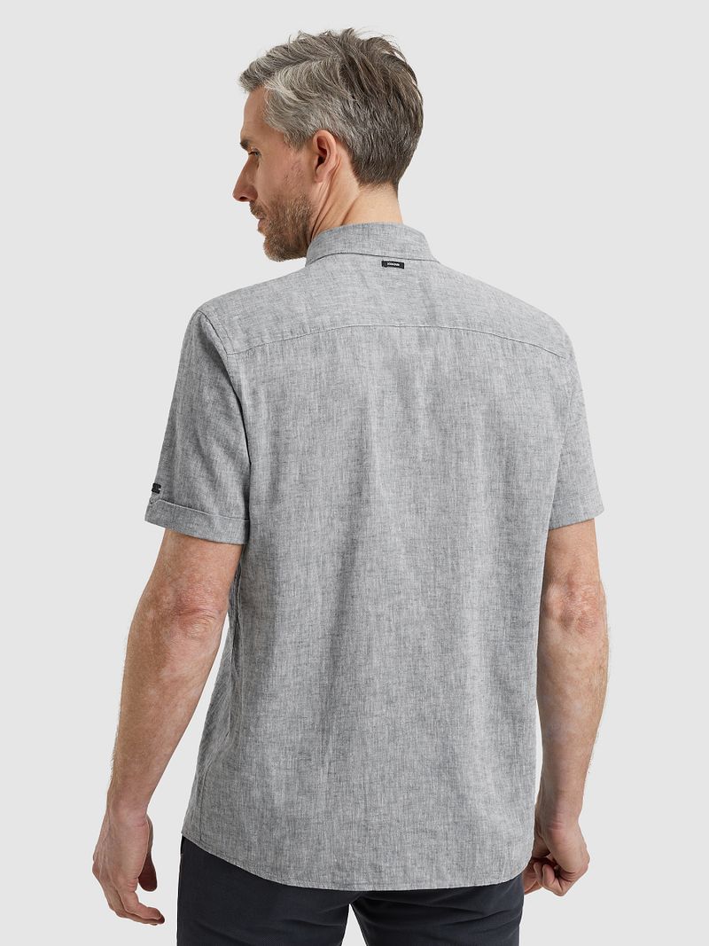 Vanguard Short Sleeve Overhemd Linnen Blend Dark Slate