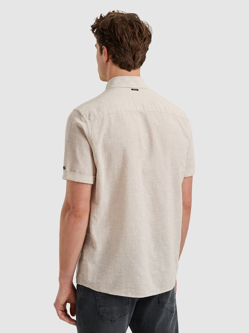 Vanguard Short Sleeve Overhemd Linnen Blend Ecru