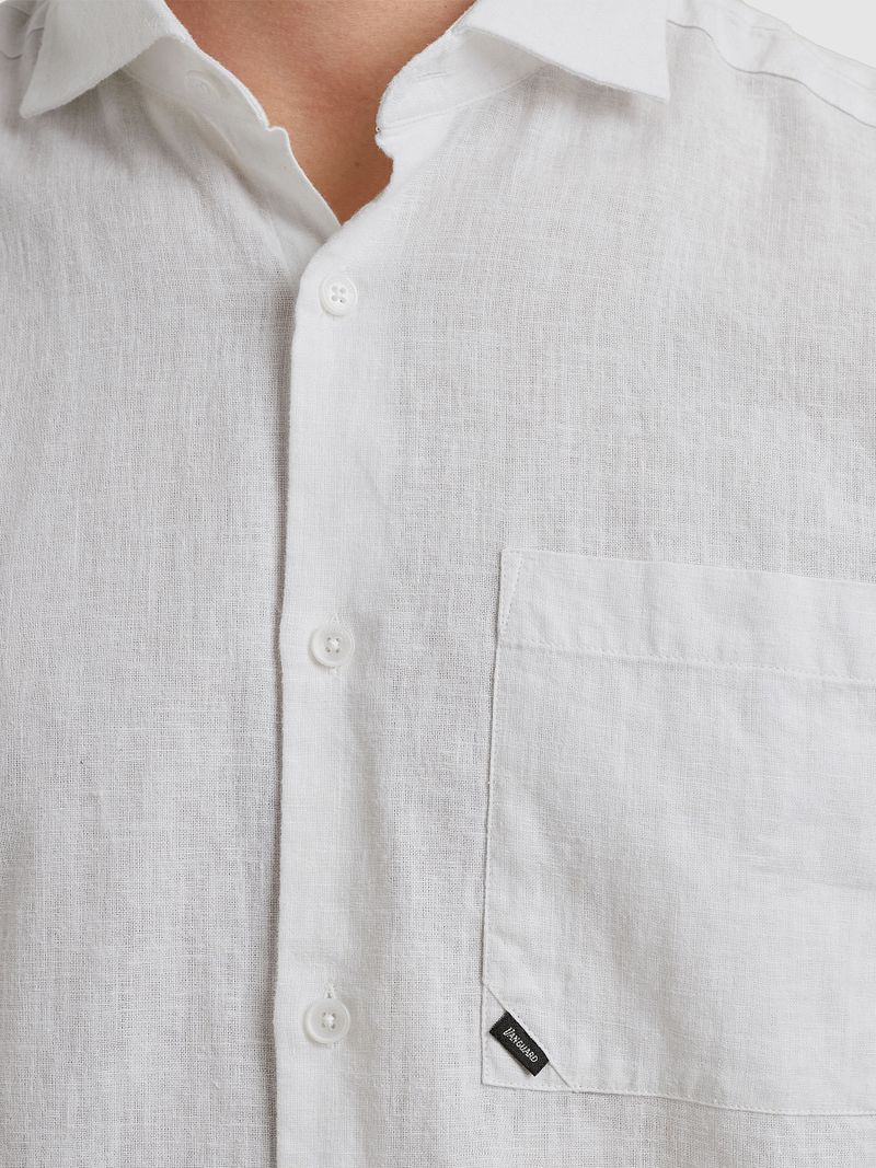 Vanguard Short Sleeve Overhemd Linnen Blend Wit