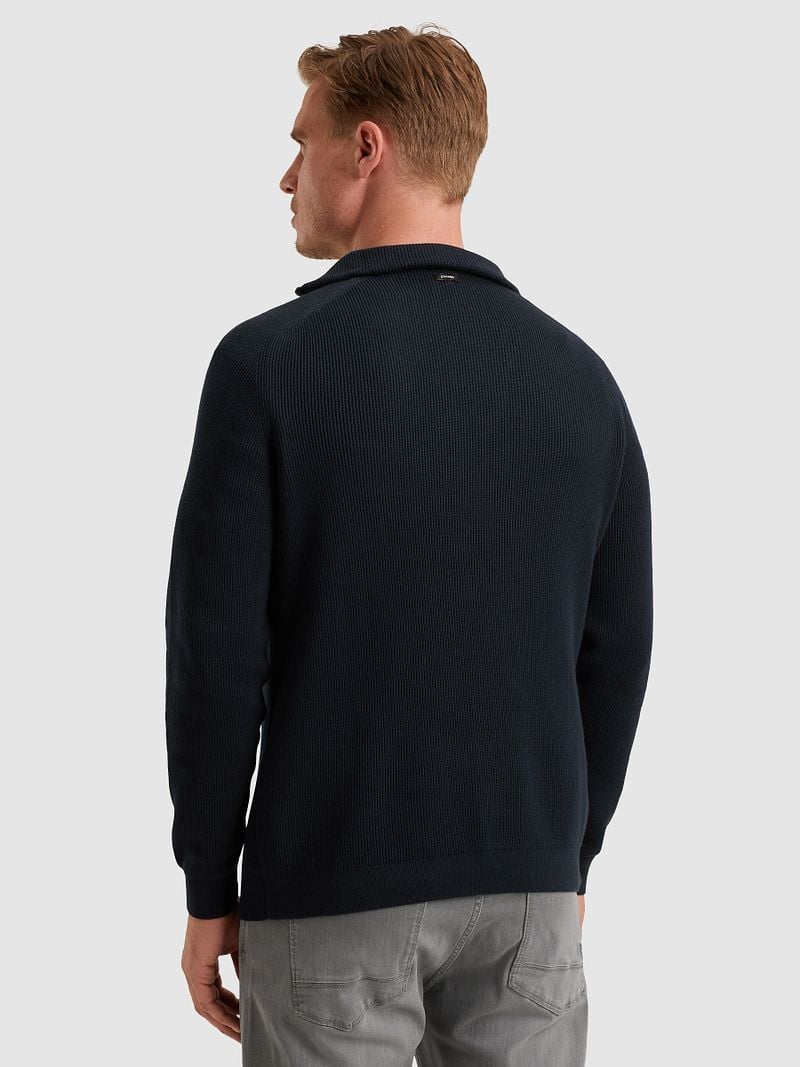 Vanguard Trui Half Zip Structuur Rib Navy