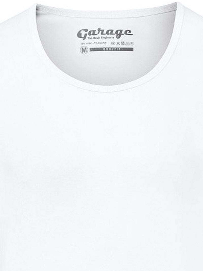 Garage Stretch Basic T-Shirt Weiss Tiefer Rundhals - Größe XXL günstig online kaufen