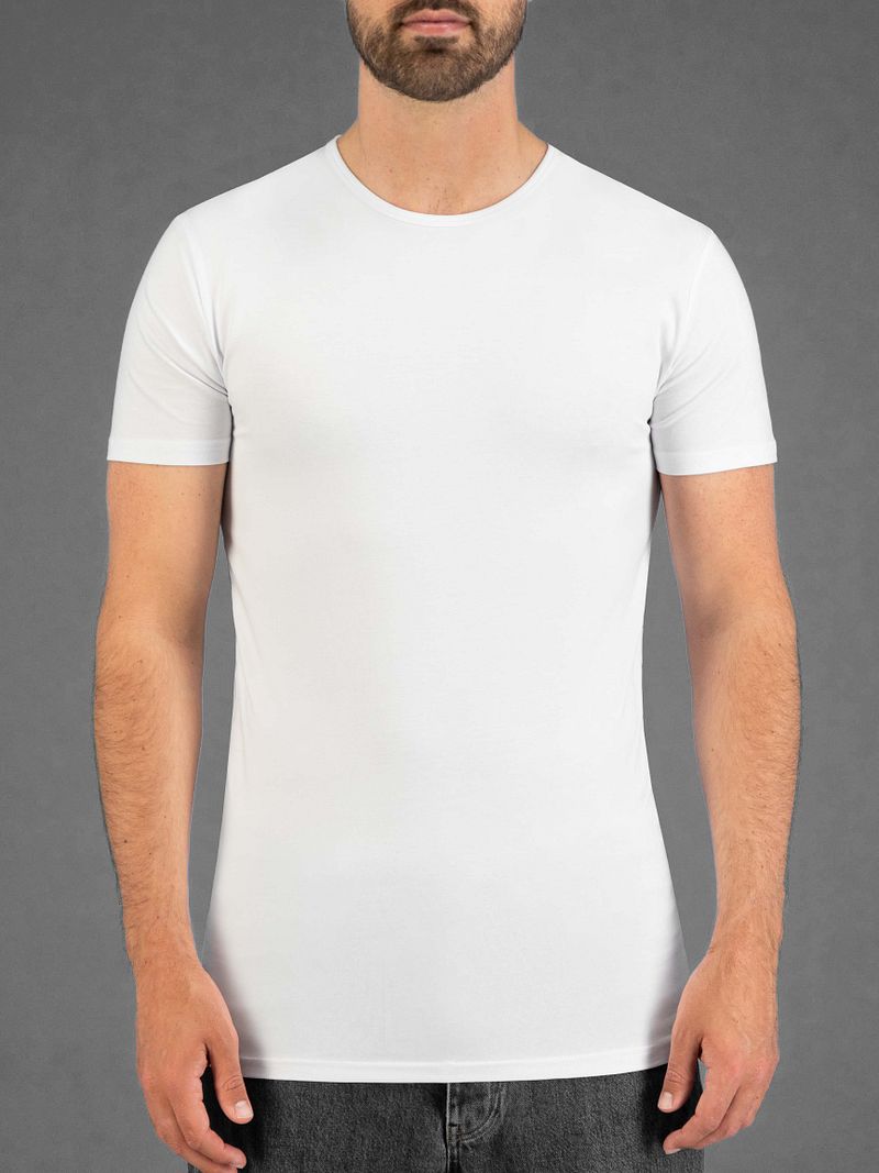 Garage Stretch Basic T-Shirt Weiss Rundhals - Größe L günstig online kaufen