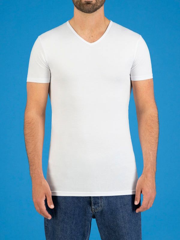 Garage 2-Pack Basic T-shirt Bio V-Ausschnitt Weiß - Größe L günstig online kaufen