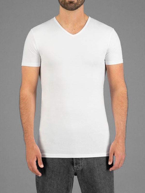 Garage 2-Pack Basic T-shirt Bio V-Ausschnitt Weiß - Größe L günstig online kaufen