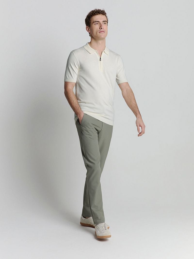 No Excess Half Zip Poloshirt Off White - Größe 3XL günstig online kaufen