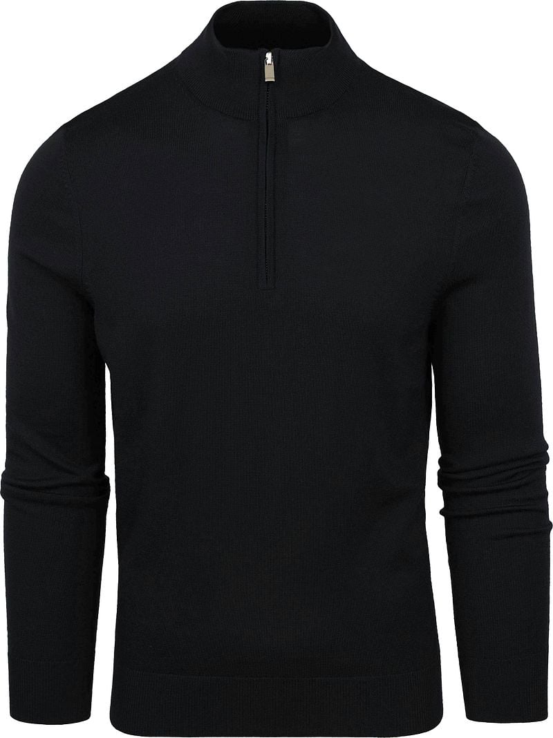 Suitable Merino Half Zip Pullover Schwarz - Größe S günstig online kaufen