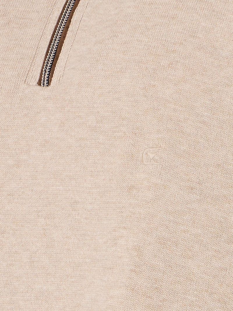 Casa Moda Halfzip Pullover Solid Beige - Größe 5XL günstig online kaufen