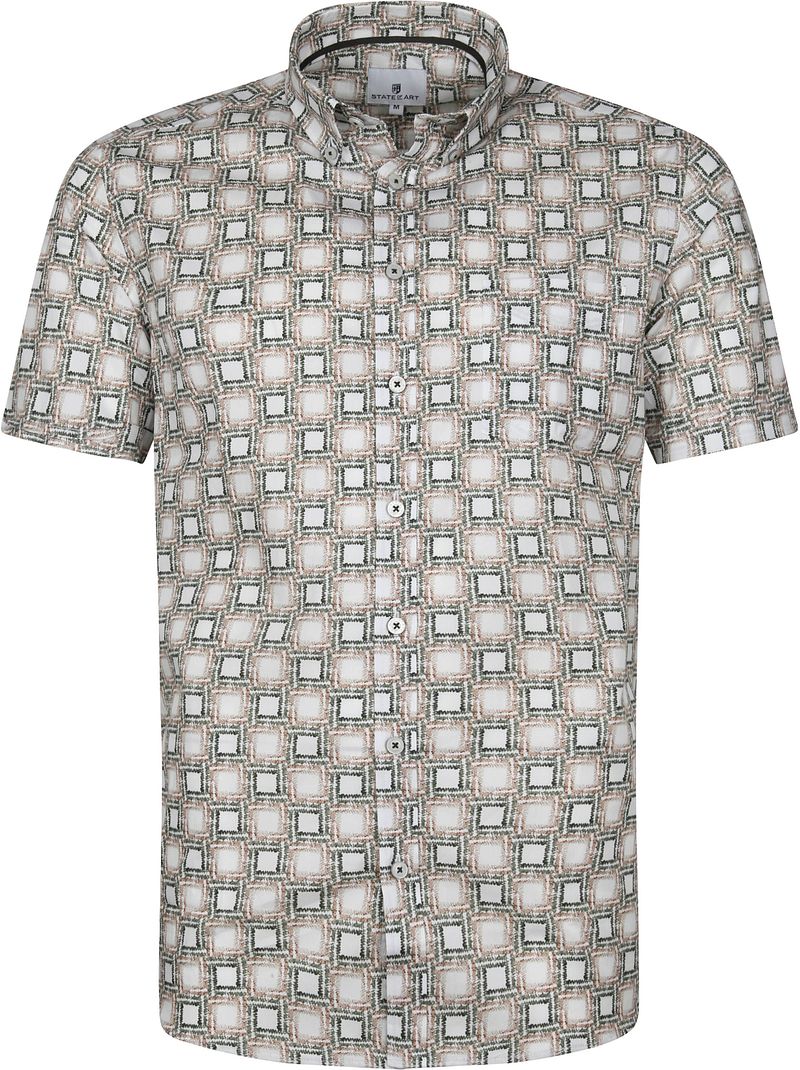 State Of Art Chemise Impression Manches Courtes  Beige taille L