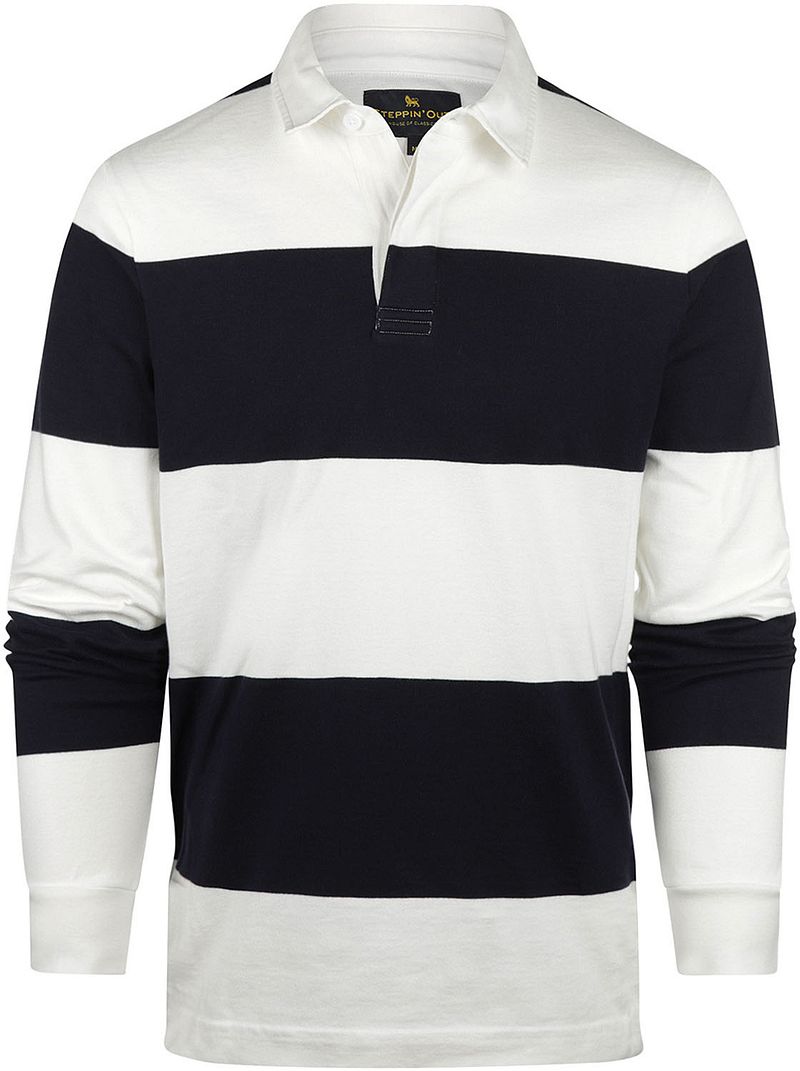 Steppin' Out Rugby Polo Streep Navy