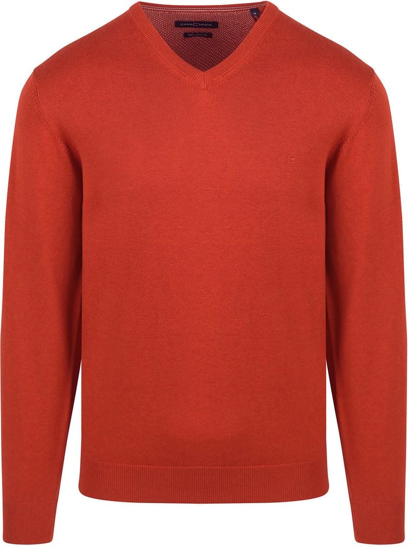 Casa Moda Pullover V-Halsausschnitt Orange - Größe XXL günstig online kaufen